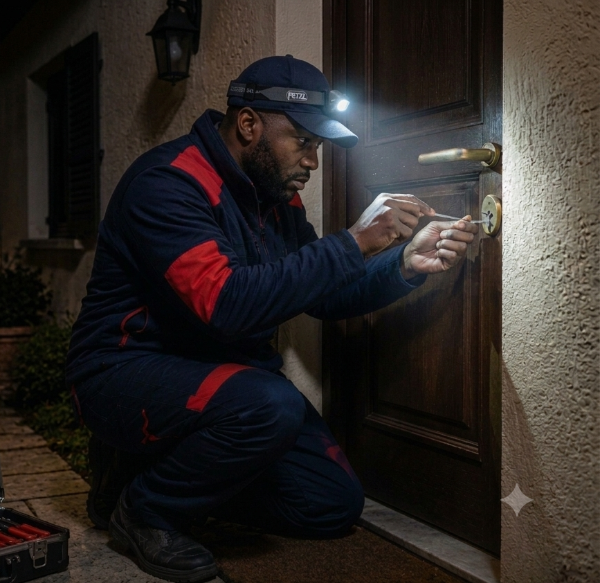 Serrurier d'urgence en intervention de nuit au Mans